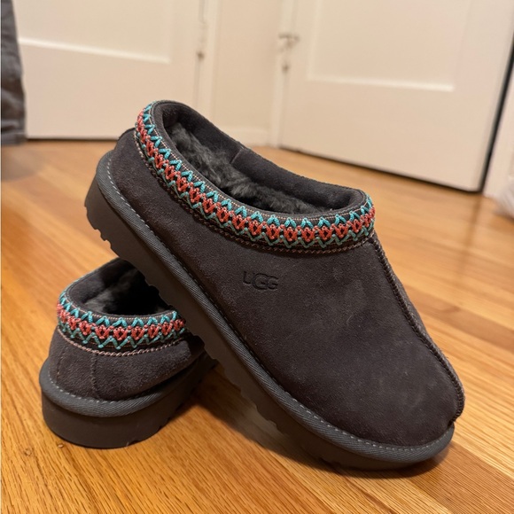 UGG Women's Tasman Slipper in Dark Grey Suede - Picture 4 of 5